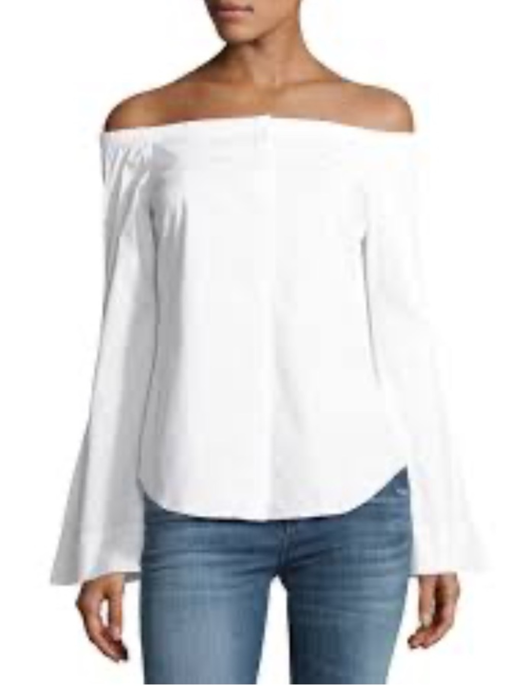 NEW💐Theory Auriana B Off-Shoulder White Bell-Sleeve Top Size S 
MSRP $235